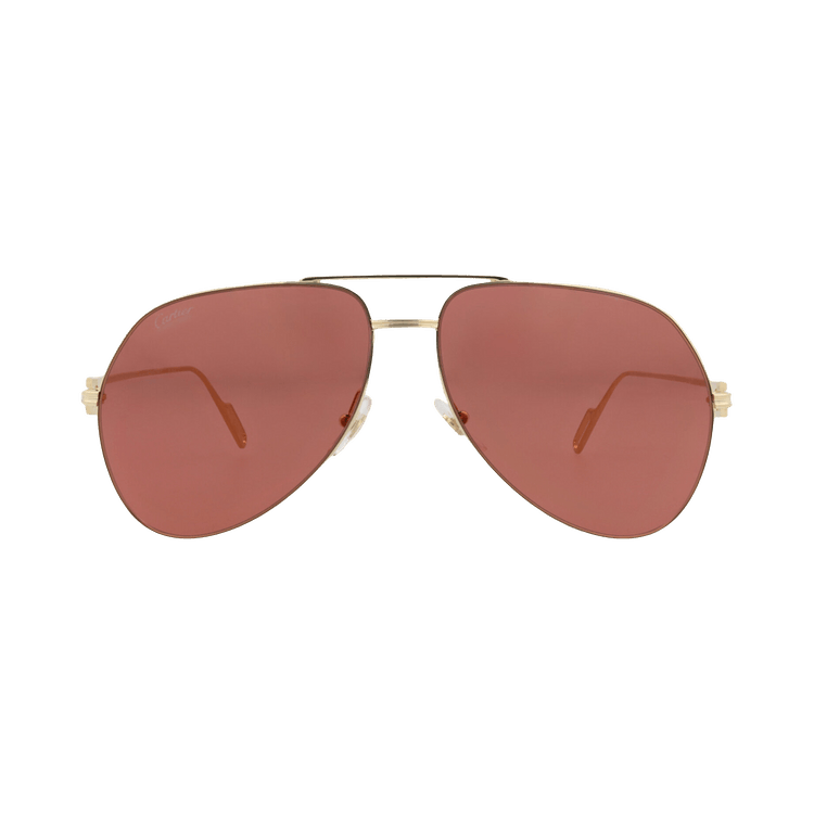 Cartier Aviator-Frame Metal Sunglasses — Gold – Red CT0110S 30003109 010
