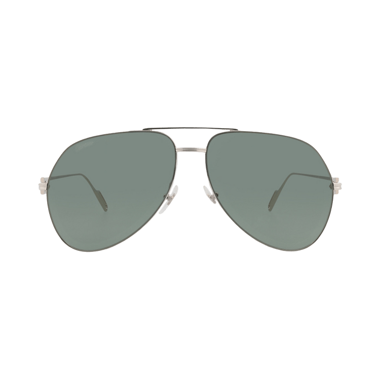 Cartier Aviator-Frame Metal Sunglasses — Silver – Green CT0110S 30003109 008