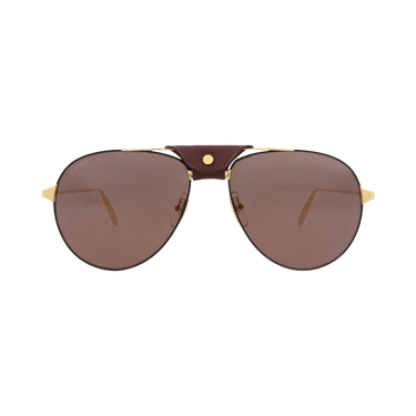Cartier Aviator-Frame Metal Sunglasses — Black