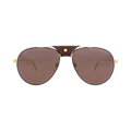 Cartier Aviator-Frame Metal Sunglasses — Black