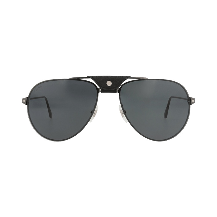 Cartier Aviator-Frame Metal Sunglasses — Black – Grey CT0166S 30006348 001