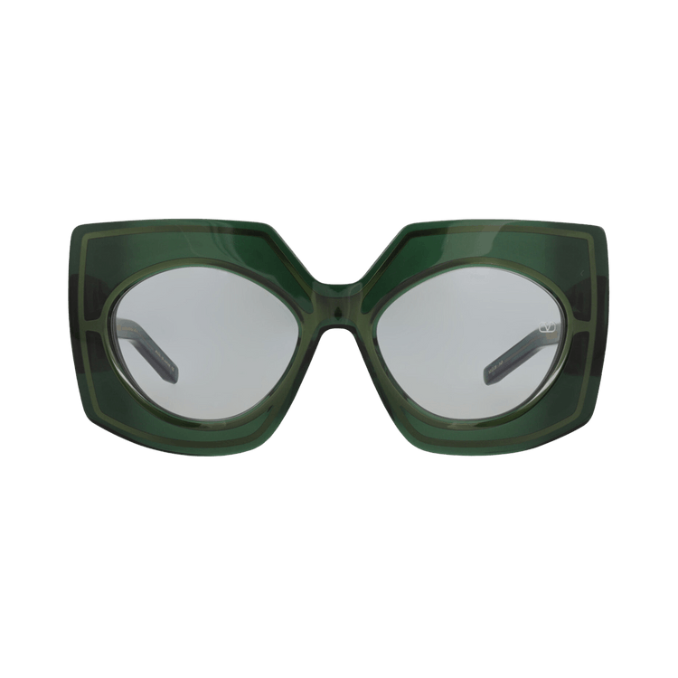 Valentino Square-Frame Acetate Sunglasses — Green – 127C
