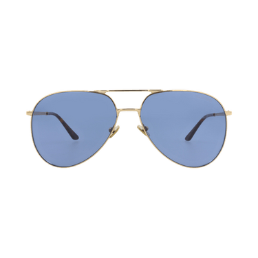 Valentino Aviator-Frame Metal Sunglasses — Gold – Blue 172C 60
