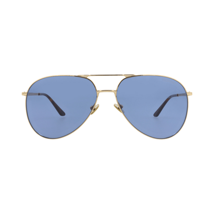 Valentino Aviator-Frame Metal Sunglasses — Gold – Blue 172C 60