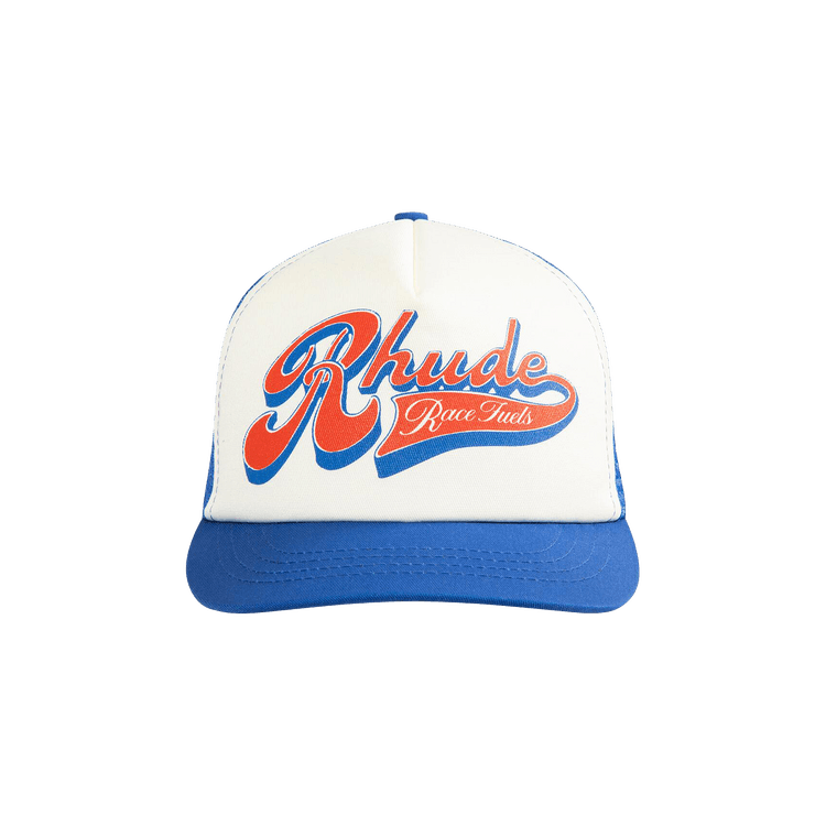Rhude Pit Stop Trucker Hat 'White/Blue/Red'