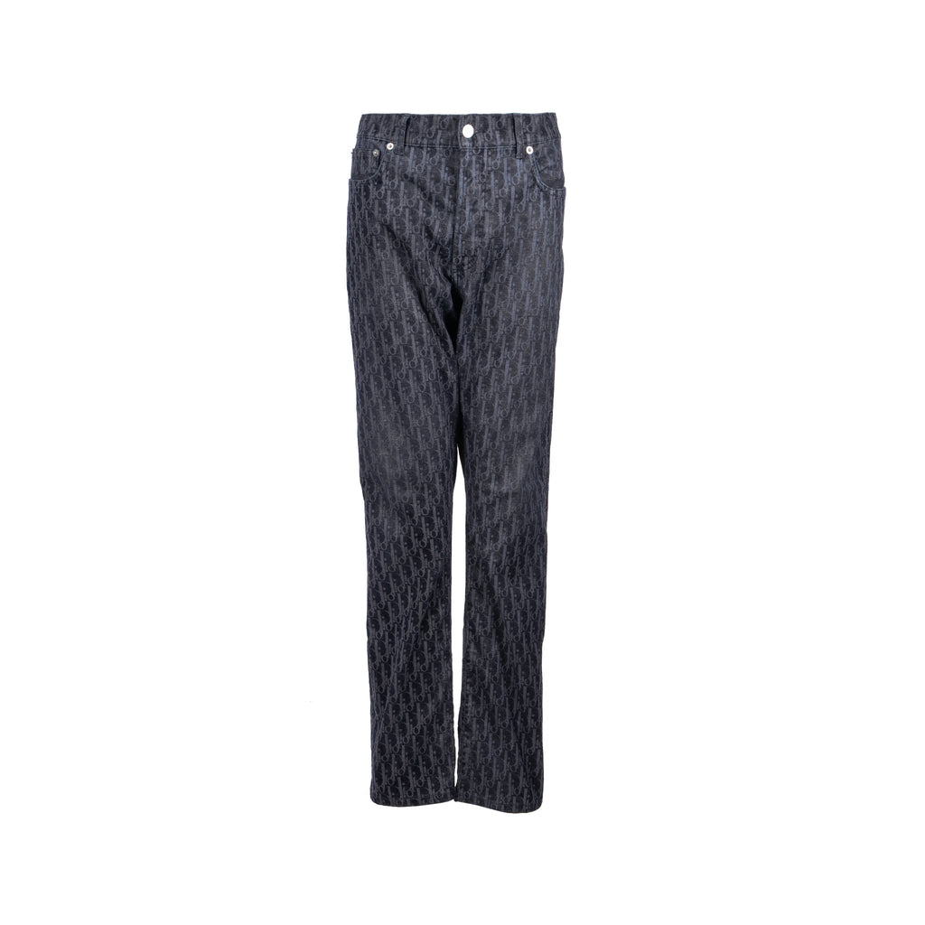 dior-size-33-pants-oblique-jacquard-denim-navy