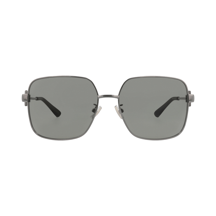 Bottega Veneta Square-Frame Metal Sunglasses — Silver