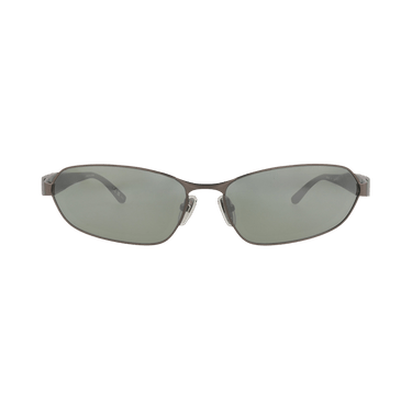 Balenciaga Square-Frame Metal Sunglasses — Silver – Ruthenium Green BB0355S 30015649 004