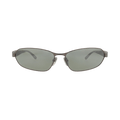 Balenciaga Square-Frame Metal Sunglasses — Silver – Ruthenium Green BB0355S 30015649 004