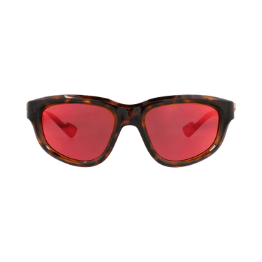 Gucci Round-Frame Injection Sunglasses — Brown