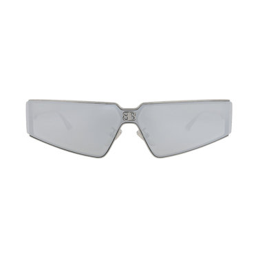 Balenciaga Square-Frame Metal Sunglasses — Silver