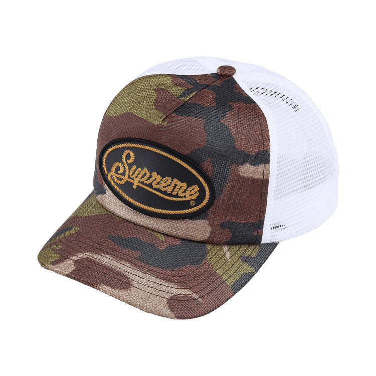 Supreme Raffia Mesh Back 5-Panel 'Woodland Camo'