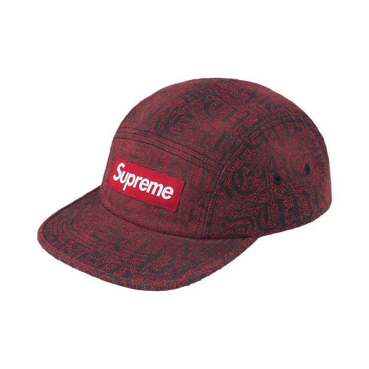 Supreme Stitched Old English Denim Camp Cap 'Red'