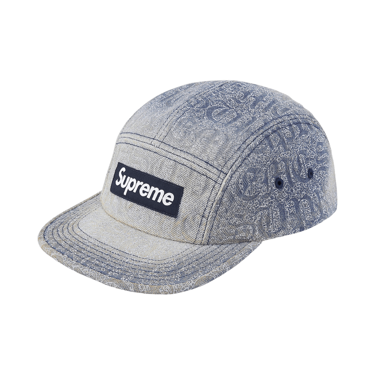 Supreme Stitched Old English Denim Camp Cap 'Blue'