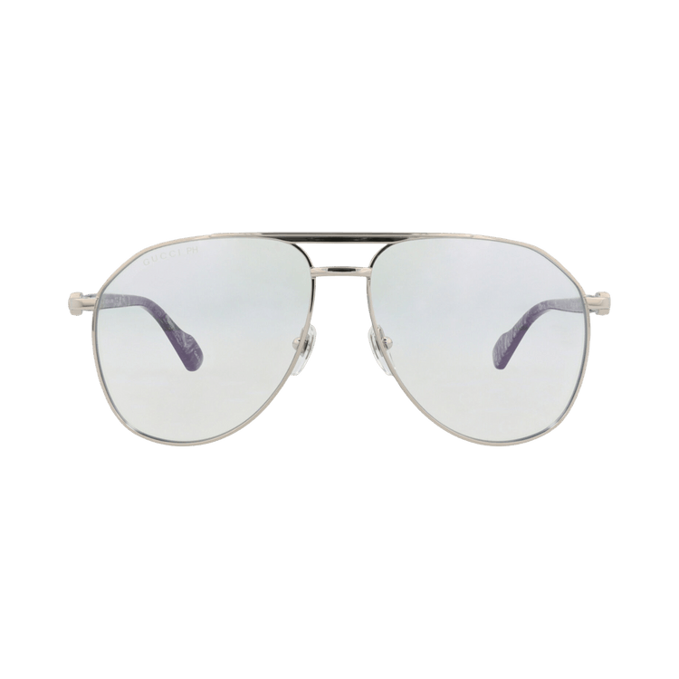 Gucci Aviator-Frame Metal Sunglasses — Silver – Transparent GG1220S 30013416 006