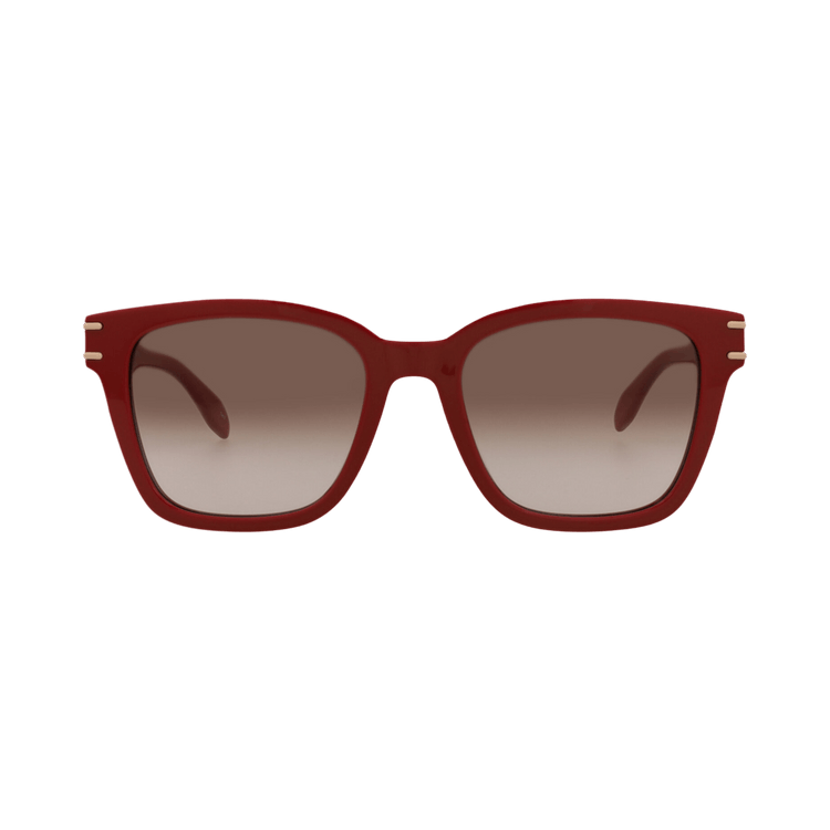 Alexander McQueen Cat Eye-Frame Recycled Acetate Sunglasses — Red – Burgundy Brown AM0399SA 3001433