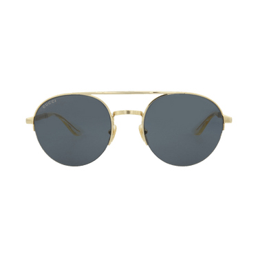 Gucci Round-Frame Metal Sunglasses — Gold – Grey GG0984S 30011133 001