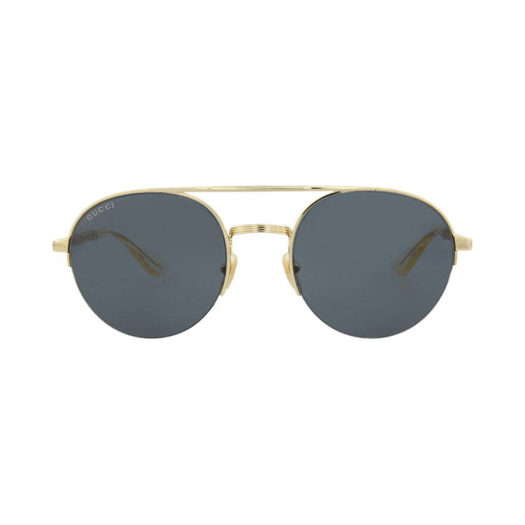 Gucci Round-Frame Metal Sunglasses — Gold – Grey GG0984S 30011133 001