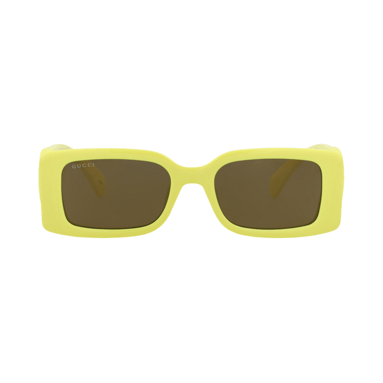 Gucci Square-Frame Injection Sunglasses — Yellow