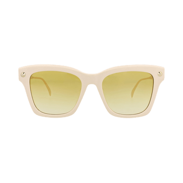 Alexander McQueen Square-Frame Recycled Acetate Sunglasses — Cream