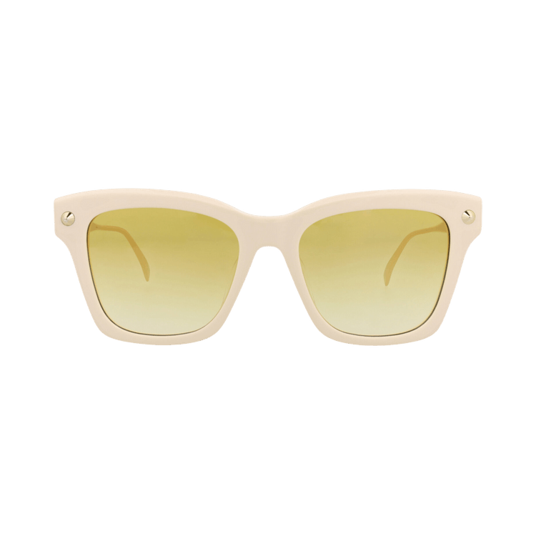 Alexander McQueen Square-Frame Recycled Acetate Sunglasses — Cream