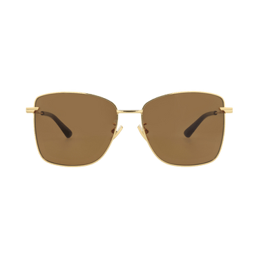 Bottega Veneta Square-Frame Metal Sunglasses — Gold