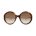 Gucci Round Acetate Frame Sunglasses — Brown