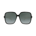 Gucci Square-Frame Recycled Acetate Sunglasses — Black – Gold Grey GG1267SA 30013950 001