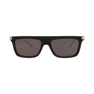 Gucci Square-Frame Recycled Acetate Sunglasses — Black – Gold Grey GG1437S 30014438 001