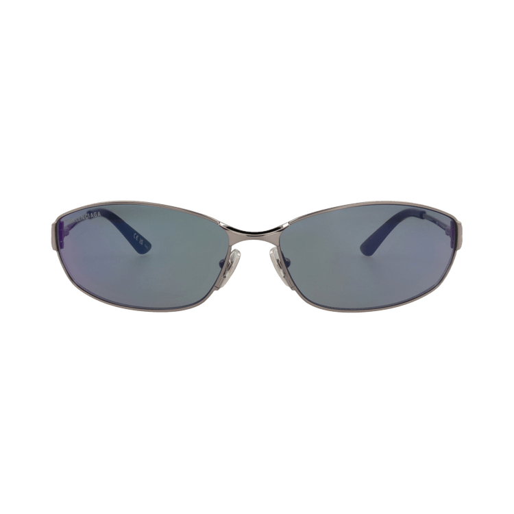 Balenciaga Square-Frame Metal Sunglasses — Silver – Ruthenium Violet BB0336S 30014924 002