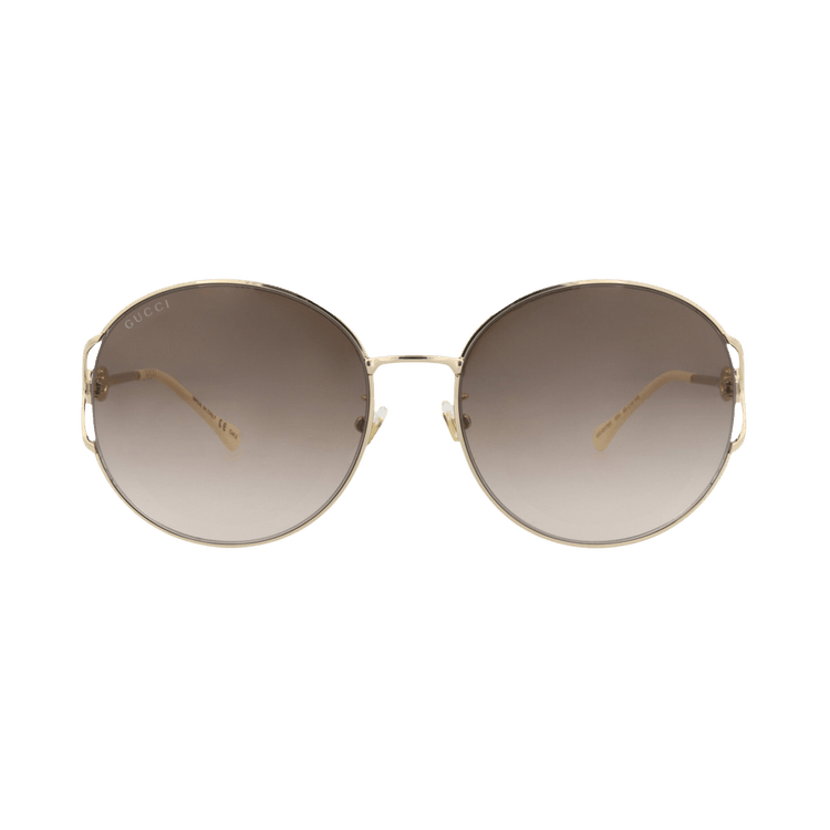 Gucci Round-Frame Metal Sunglasses — Gold – Brown GG1017SK 30011802 003
