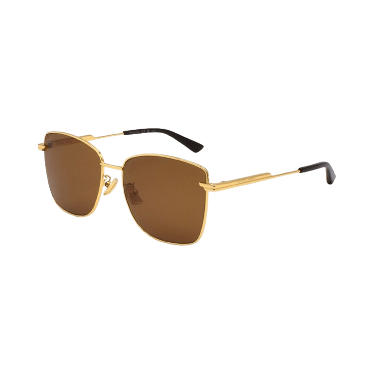 Bottega Veneta Rectangle Sunglasses — Brown