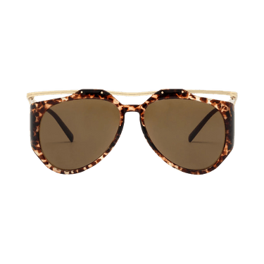 Saint Laurent Amelia Aviator Sunglasses — Brown