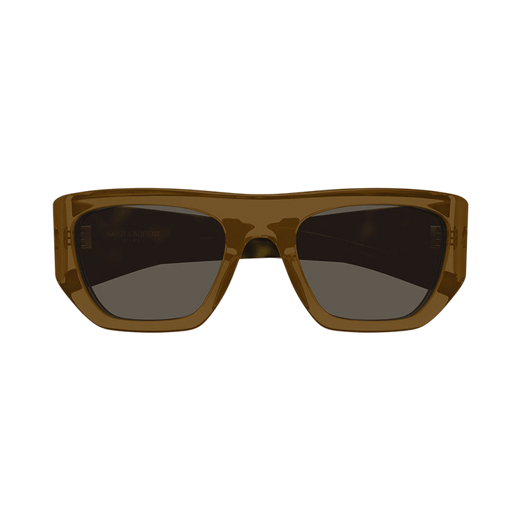 Saint Laurent Square Sunglasses — Brown – 740 002