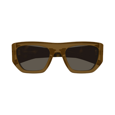 Saint Laurent Square Sunglasses — Brown – 740 002