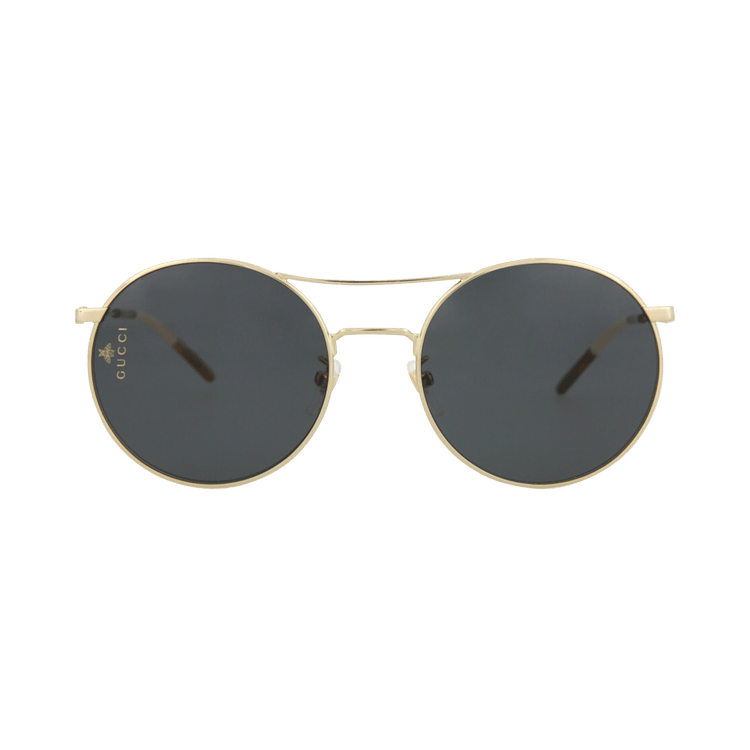 Gucci Round-Frame Metal Sunglasses — Gold – Grey GG0680S 30008569 001