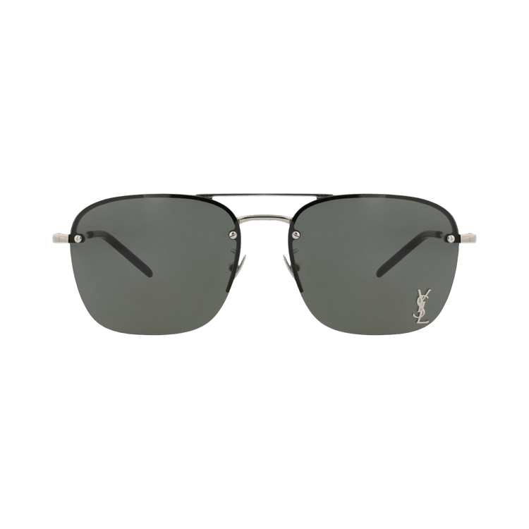 Saint Laurent Aviator-Frame Metal Sunglasses — Silver – Grey SL309M 30014272 006