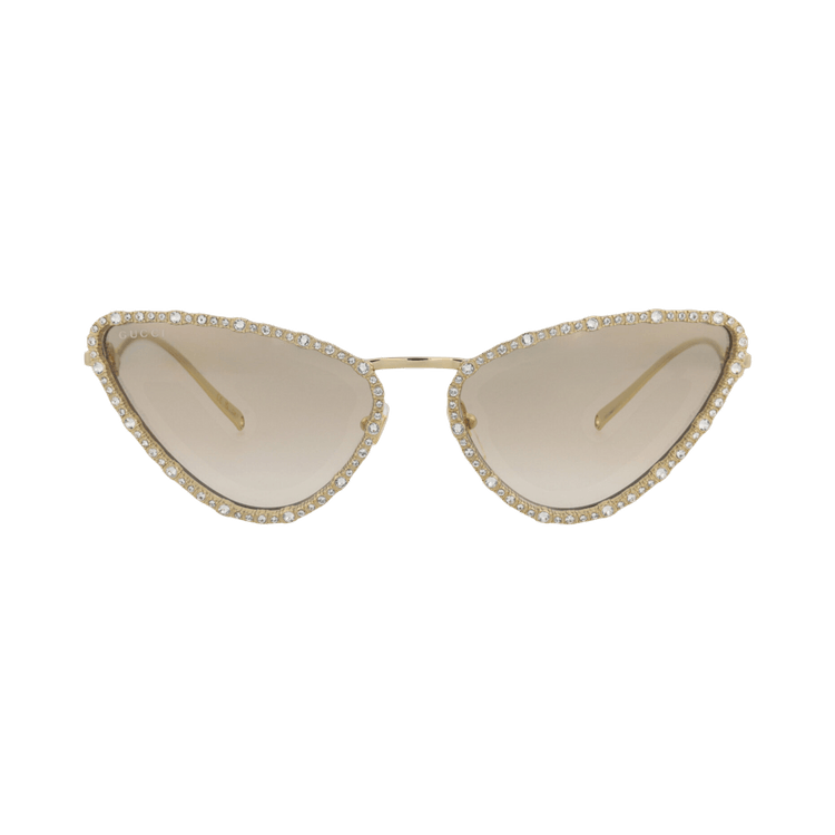 Gucci Cat Eye-Frame Metal Sunglasses — Gold – Brown GG1569S 30014840 003