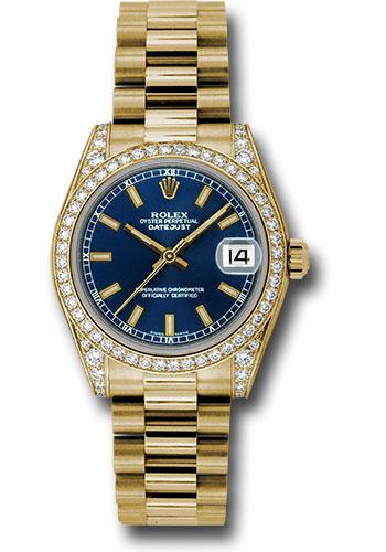 rolex-yellow-gold-datejust-31-watch-48-diamond-bezel-blue-index-dial-president-bracelet-178158-blip