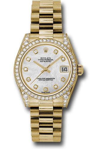 rolex-yellow-gold-datejust-31-watch-48-diamond-bezel-mother-of-pearl-diamond-dial-president-bracelet-178158-mdp