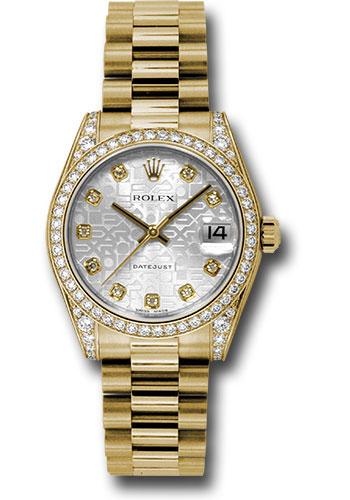 rolex-yellow-gold-datejust-31-watch-48-diamond-bezel-silver-jubilee-diamond-dial-president-bracelet-178158-sjdp