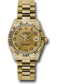 rolex-yellow-gold-datejust-31-watch-fluted-bezel-champagne-concentric-circle-arabic-dial-president-bracelet-178238-chcap