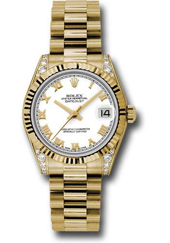 rolex-yellow-gold-datejust-31-watch-fluted-bezel-white-roman-dial-president-bracelet-178238-wrp