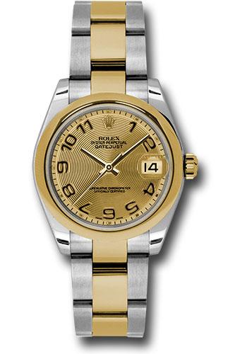 rolex-steel-and-yellow-gold-datejust-31-watch-domed-bezel-champagne-concentric-circle-arabic-dial-oyster-bracelet-178243-chcao