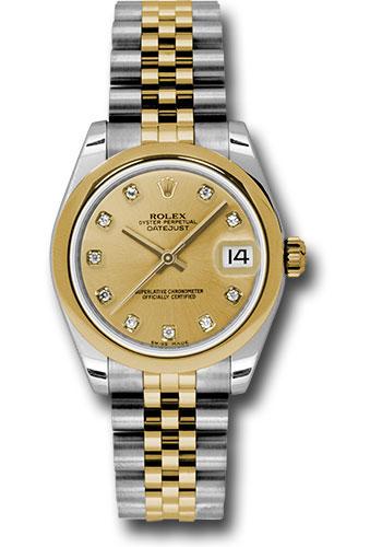 rolex-steel-and-yellow-gold-datejust-31-watch-domed-bezel-champagne-diamond-dial-jubilee-bracelet-178243-chdj