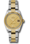 rolex-steel-and-yellow-gold-datejust-31-watch-domed-bezel-champagne-floral-motif-dial-oyster-bracelet-178243-chfo