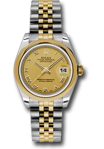 rolex-steel-and-yellow-gold-datejust-31-watch-domed-bezel-champagne-roman-dial-jubilee-bracelet-178243-chrj