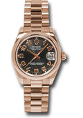 rolex-pink-gold-datejust-31-watch-domed-bezel-black-arabic-dial-president-bracelet-178245-bkap