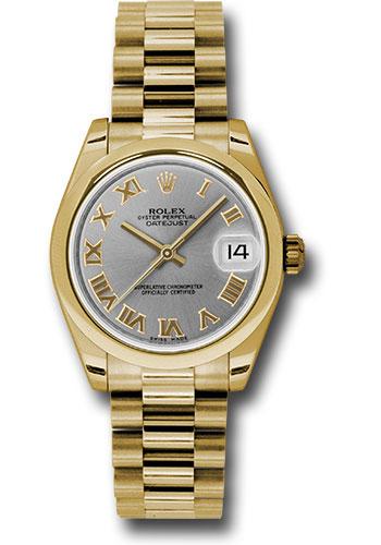 rolex-yellow-gold-datejust-31-watch-domed-bezel-gray-roman-dial-president-bracelet-178248-grp