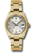 rolex-yellow-gold-datejust-31-watch-domed-bezel-silver-jubilee-diamond-dial-oyster-bracelet-178248-sjdo